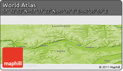 Physical Panoramic Map of the Area around 57° 25' 7" N, 96° 7' 30" E