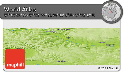 Physical Panoramic Map of the Area around 57° 25' 7" N, 96° 58' 29" E
