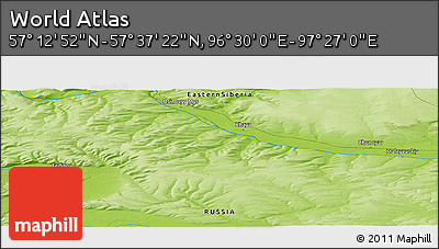 Physical Panoramic Map of the Area around 57° 25' 7" N, 96° 58' 29" E