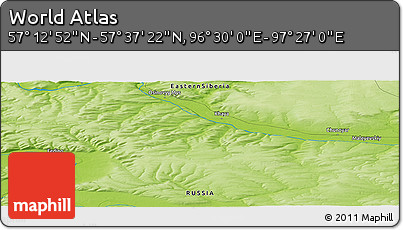 Physical Panoramic Map of the Area around 57° 25' 7" N, 96° 58' 29" E