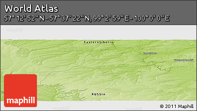Physical Panoramic Map of the Area around 57° 25' 7" N, 99° 31' 30" E