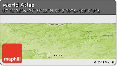 Physical Panoramic Map of the Area around 57° 25' 7" N, 99° 31' 30" E