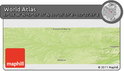 Physical Panoramic Map of the Area around 57° 46' 59" N, 102° 4' 29" E