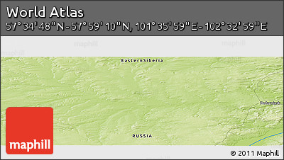 Physical Panoramic Map of the Area around 57° 46' 59" N, 102° 4' 29" E