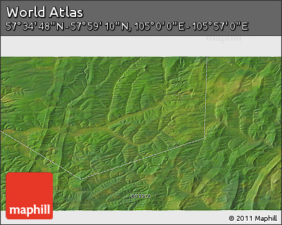 Satellite 3D Map of the Area around 57° 46' 59" N, 105° 28' 29" E