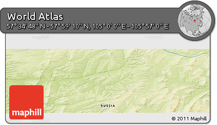 Physical Panoramic Map of the Area around 57° 46' 59" N, 105° 28' 29" E