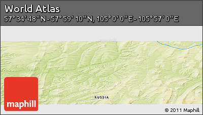 Physical Panoramic Map of the Area around 57° 46' 59" N, 105° 28' 29" E