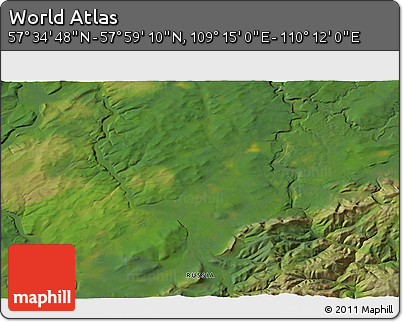 Satellite 3D Map of the Area around 57° 46' 59" N, 109° 43' 29" E