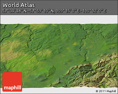 Satellite 3D Map of the Area around 57° 46' 59" N, 109° 43' 29" E