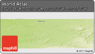 Physical Panoramic Map of the Area around 57° 46' 59" N, 110° 25' 30" W