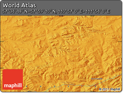 Political Map of the Area around 57° 46' 59" N, 111° 25' 30" E
