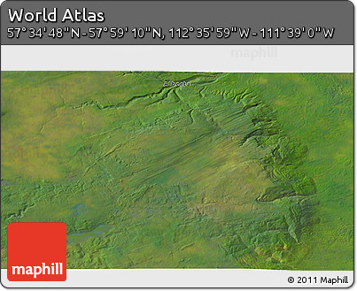 Satellite 3D Map of the Area around 57° 46' 59" N, 112° 7' 30" W