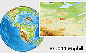 Physical Location Map of the area around 57° 46' 59" N, 115° 31' 30" W