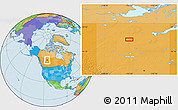 Political Location Map of the area around 57° 46' 59" N, 115° 31' 30" W
