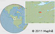 Savanna Style Location Map of the area around 57° 46' 59" N, 115° 31' 30" W, hill shading