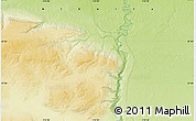 Physical Map of the area around 57° 46' 59" N, 115° 31' 30" W