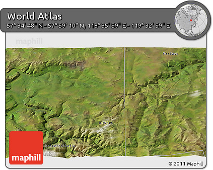 Satellite 3D Map of the Area around 57° 46' 59" N, 119° 4' 29" E