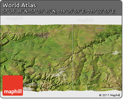 Satellite 3D Map of the Area around 57° 46' 59" N, 119° 4' 29" E