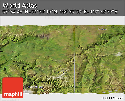 Satellite 3D Map of the Area around 57° 46' 59" N, 119° 4' 29" E