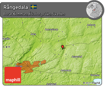 Physical 3D Map of Rångedala