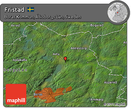 Satellite 3D Map of Fristad