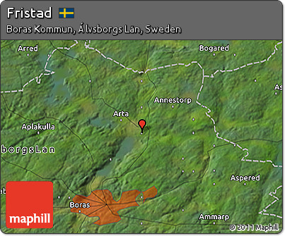 Satellite 3D Map of Fristad