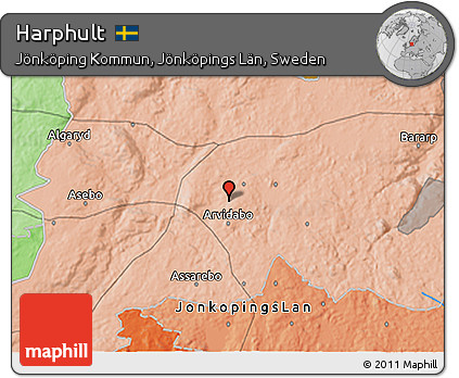 Political 3D Map of Harphult