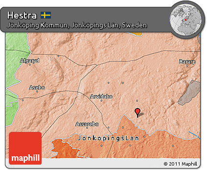 Political 3D Map of Hestra