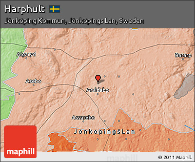 Political 3D Map of Harphult