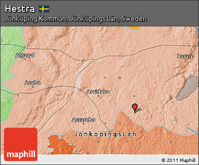 Political 3D Map of Hestra