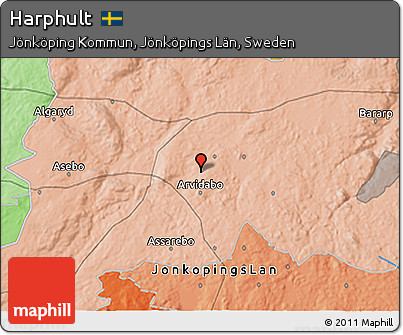 Political 3D Map of Harphult