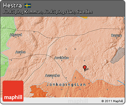 Political 3D Map of Hestra