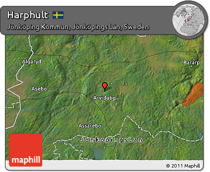 Satellite 3D Map of Harphult