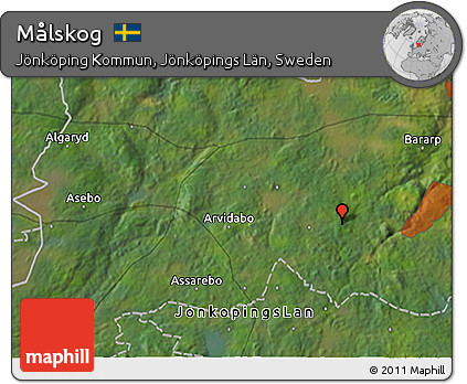 Satellite 3D Map of Målskog