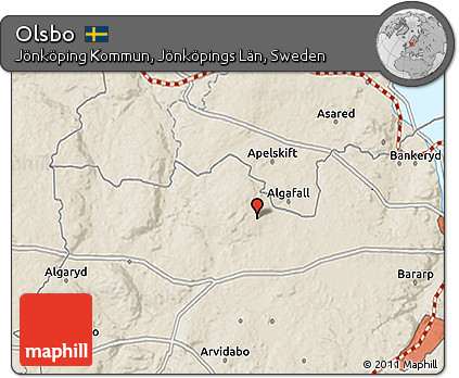 Shaded Relief 3D Map of Olsbo