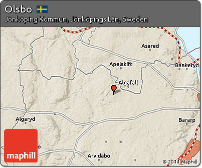 Shaded Relief 3D Map of Olsbo