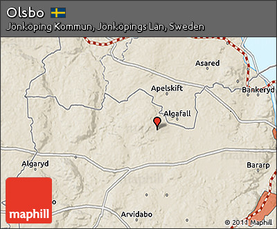 Shaded Relief 3D Map of Olsbo