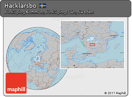 Gray Location Map of Hacklarsbo, hill shading