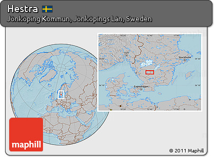 Gray Location Map of Hestra, hill shading