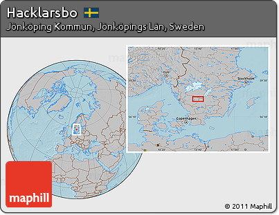 Gray Location Map of Hacklarsbo, hill shading