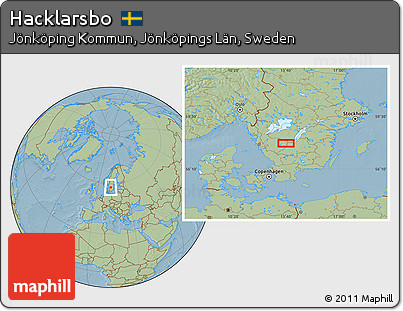 Savanna Style Location Map of Hacklarsbo, hill shading