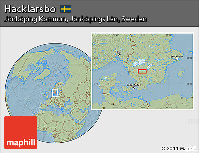 Savanna Style Location Map of Hacklarsbo, hill shading