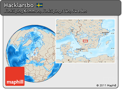 Shaded Relief Location Map of Hacklarsbo