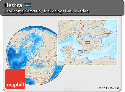 Shaded Relief Location Map of Hestra