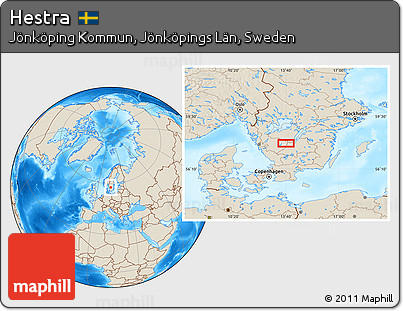 Shaded Relief Location Map of Hestra