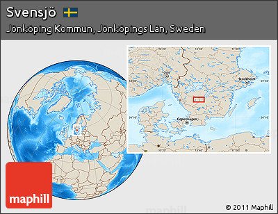 Shaded Relief Location Map of Svensjö
