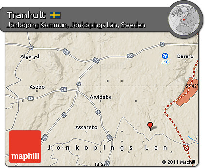 Shaded Relief Map of Tranhult