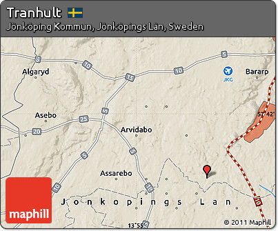 Shaded Relief Map of Tranhult