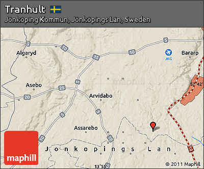 Shaded Relief Map of Tranhult
