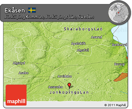 Physical Panoramic Map of Ekåsen